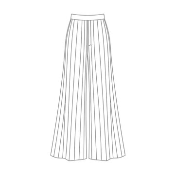 Striped Wide Leg Trousers Fashion Illustration