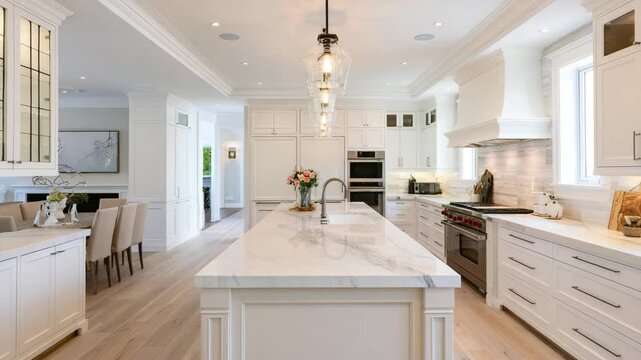 Kitchen and dining room in a house