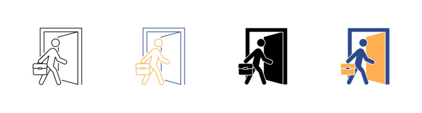 Exit Company Departure and Offboarding Process Vector Icon Pack Illustration