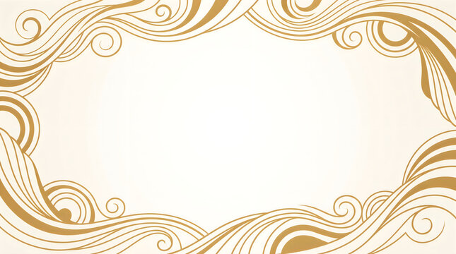 Elegant gold ornate frame border vector design for luxury branding and invitations