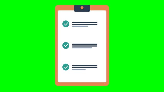 Clipboard with Checklist on Green Background for Task Management.