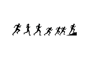 Fototapeta premium running pose silhouettes collection vector set