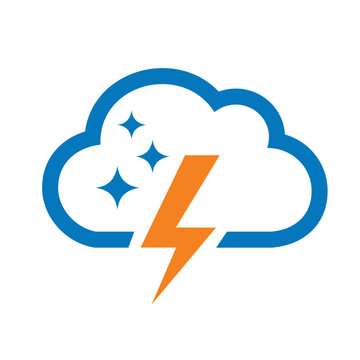 cloud with lightning or thunderbolt vector