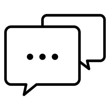 Chat bubble comments line icon for customer testimonial conversation