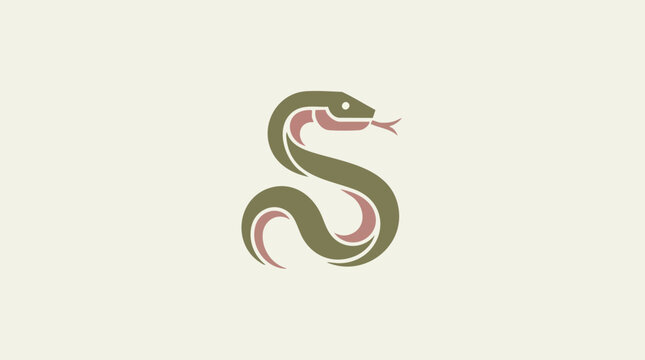 Stylized Snake Vector Icon Forming Letter S