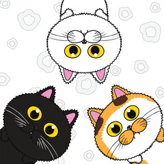 Naklejka premium Cute cat pattern,
