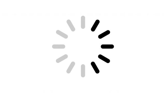 Animated loading spinner icon on white background.