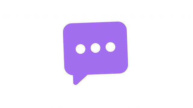 Purple speech bubble icon with three dots indicating typing or thinking.