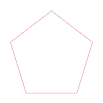 Blush Pink Pentagon Outline Icon Isolated on Transparent Background PNG Geometric Vector Shape