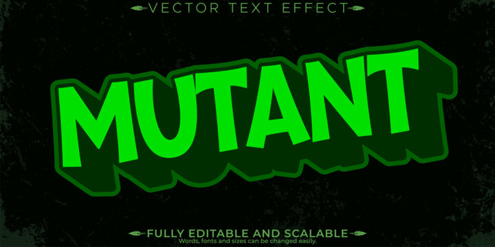 Mutant text effect, editable green and gritty text style