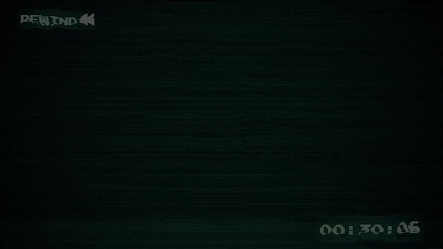 Vintage VHS artifacts effect overlay, Old damaged vhs tape rewind Glitches error from an old tape pause. 4k video