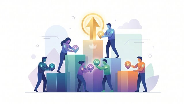 Competitive KPI Benchmarking Flat Illustration | Business Comparison Data