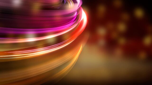 3D Render A mesmerizing display of dynamic light streaks forming a vibrant spiral pattern that evolves into an intense dance of color