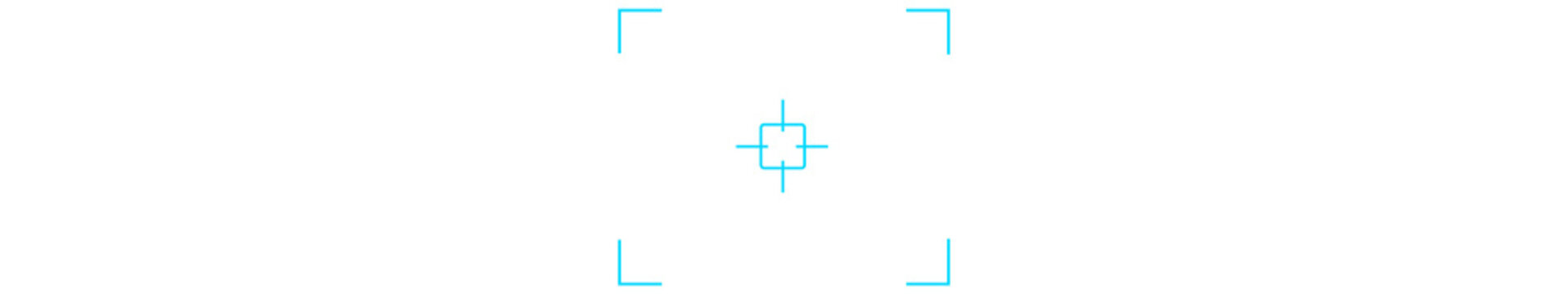 Center Align Frame PNG Overlay, Cyan ultrawide Positioning and Alignment Guide for Object Placement, Video Editing, Motion Graphics, Interface Design and Digital Screen Composition