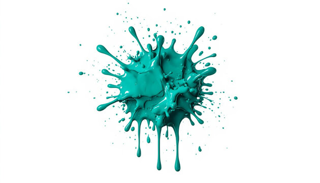 Realistic Paint Splatter Drip Colorful Overlay Effect Isolated White Background