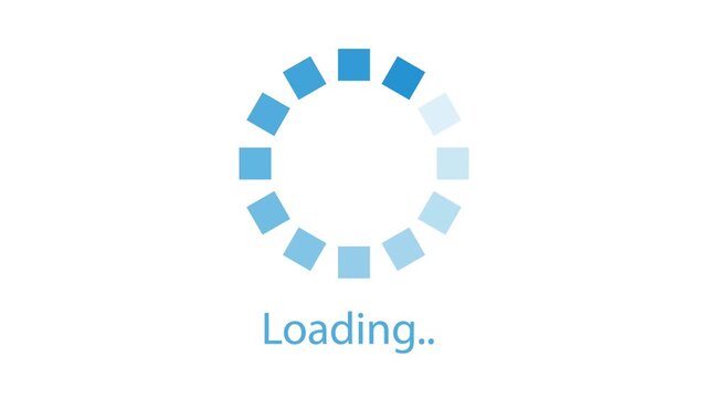 ローディング画面のUIアニメーション。下部にLoadingの文字が書かれた水色のアイコン