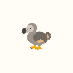 Cute Dodo Bird Cartoon Vector, Wild Bird Character © Grapixy
