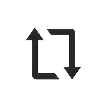 Black square retweet cycle arrows icon