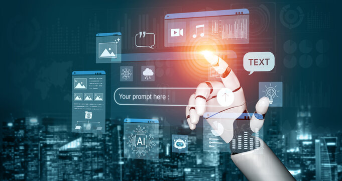 Prompt driven AI interface enabling text, image vision, audio and media video data neural asset and tool in smart creation chat workspace edit. Future NLP AI native visual reasoning omni model. Corpus