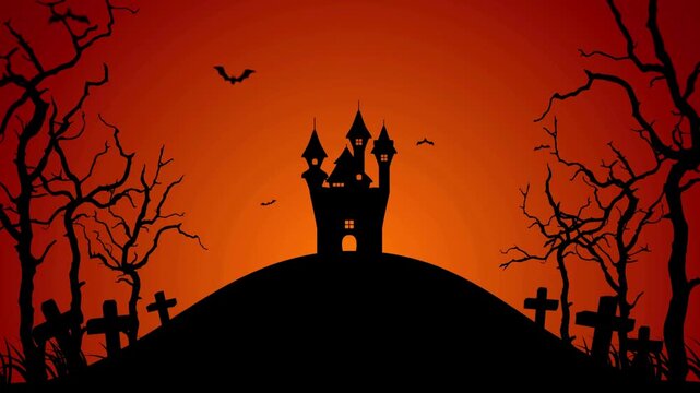 halloween background with haunted house