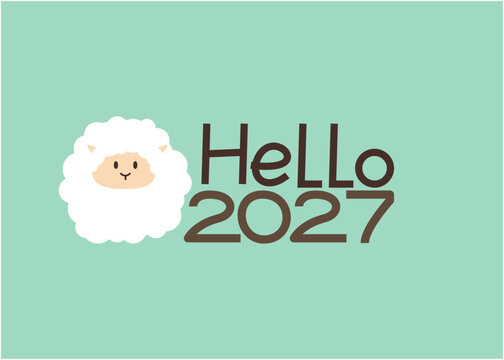 2027 New year greeting card. Happy new year illustration. Vector illustration for New year greeting.