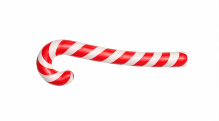 Fototapeta premium Red and white striped candy cane isolated on white background christmas