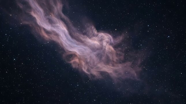 Celestial cosmic cloud formation in deep space with stars in the background