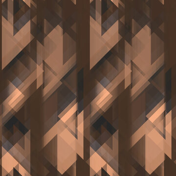 Seamless geometric texture with high-quality dark brown sharp triangular layers overlapping for an architectural and sophisticated urban design