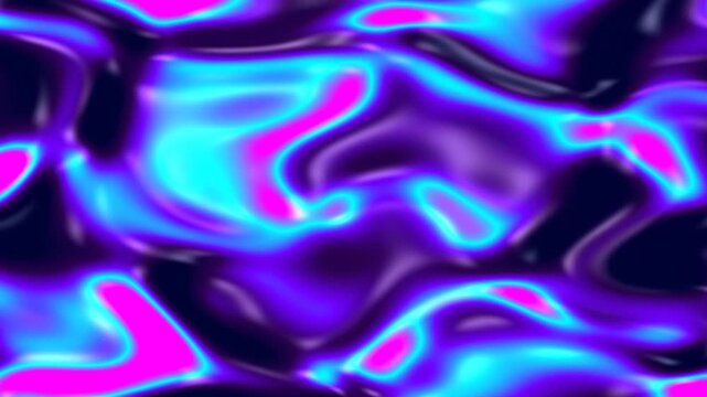 Abstract Neon Light Patterns Forming Symmetric Waves in Vibrant Blue Purple Glow
