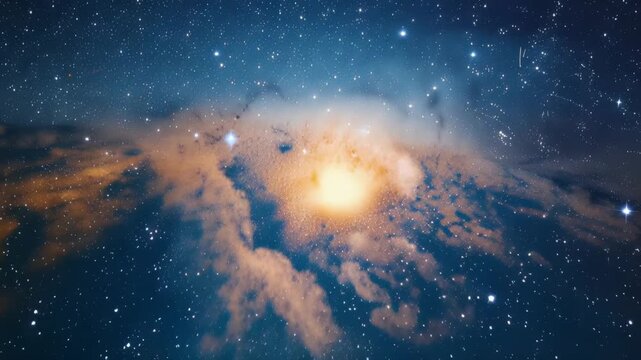 Journey through the cosmos with vibrant swirling galaxies shimmering in a majestic cosmic space scene