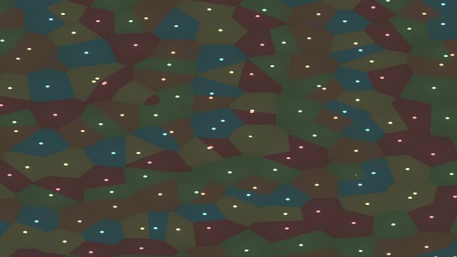 Abstract Geometric Tiles Shimmering in Soft Multicolor Light