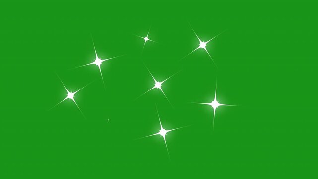 Sparkle Stars Green Screen, Twinkling Light Particles Animation, Magic Glitter Effect, Shiny Star Burst Overlay, Chroma Key Sparkle Background, Glowing Star Motion Graphics