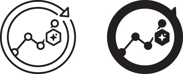 Fototapeta premium Web, AI Performance Comparison Data Analytics Icon