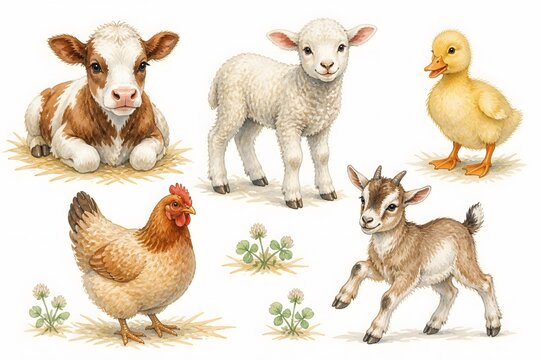 Beautiful watercolor illustration clipart of nature elements brilliantly showcased