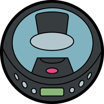 A futuristic device with a circular frame and various lights and displays, suggesting advanced technology.