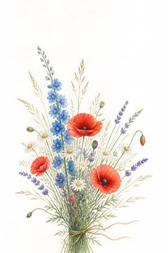 Beautiful watercolor illustration clipart of nature elements brilliantly composed