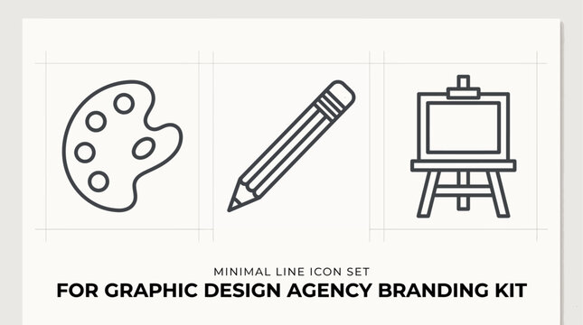  Creative Icon Set for Graphic Design Agency Branding