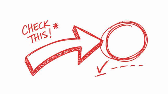  Red Sketch Arrow and Circle Annotation Vector Elements