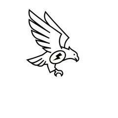 Fototapeta premium Eagle with lightning bolt logo