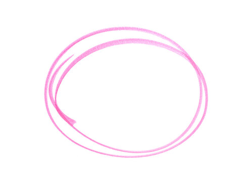 hand-drawn circle brush stroke highlight marker for presentation, Hand Drawn Oval Highlight Effect, Hand-drawn pink circle highlight isolated transparent background
