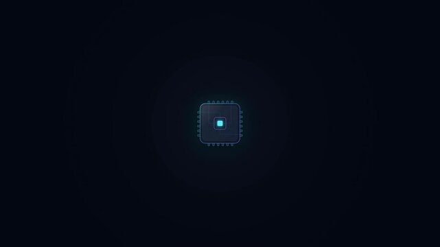 AI Processor Illustration on black background 