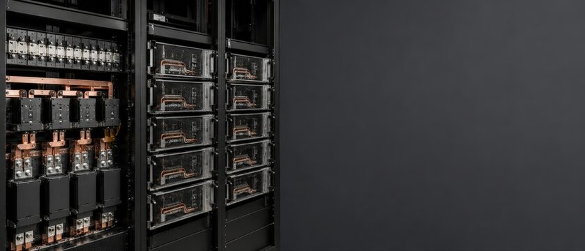 Server Racks in Dark Data Center Room with Fresh Visual Emphasis #187