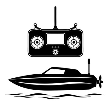 Illustration of a remote-controlled toy boat