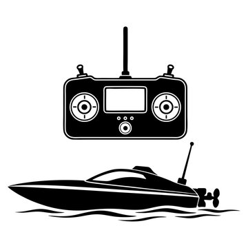 Illustration of a remote-controlled toy boat