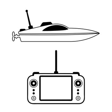 Illustration of a remote-controlled toy boat