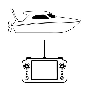Illustration of a remote-controlled toy boat
