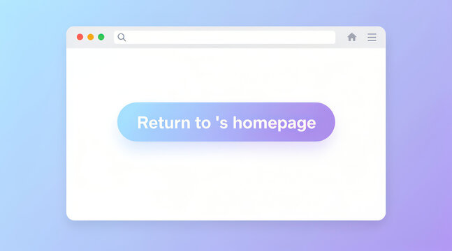Minimalist browser interface with navigation button on gradient background