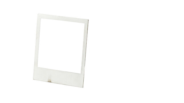 Blank vintage photo frame standing isolated on transparent background
