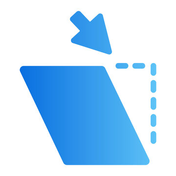 Skew tool Line Gradient Icon