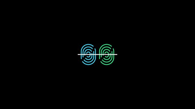 Dual Biometric Fingerprint Comparison Verification and Match Laser Scanner Animation 6 Seconds Loop on Alpha Channel 4K
